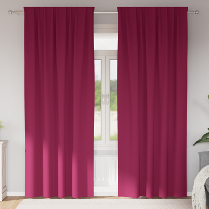 Perdele cu perdele 2 pcs Roșu Vin 225 x 140 cm Poliester GartenMobel Dekor