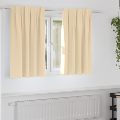 Perdele cu perdele 2 pcs Crem 140 x 140 cm Poliester GartenMobel Dekor