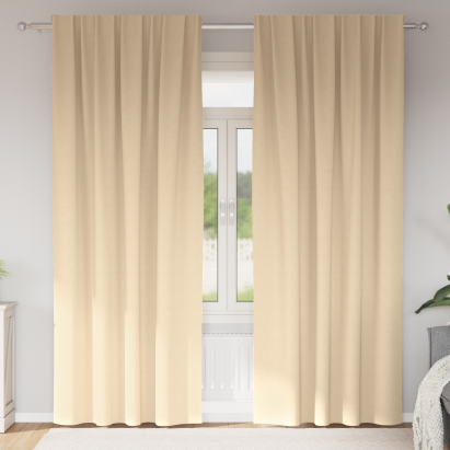 Perdele cu perdele 2 pcs Crem 260 x 140 cm Poliester GartenMobel Dekor
