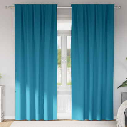 Perdele cu perdele 2 pcs Turcoaz 260 x 140 cm Poliester GartenMobel Dekor