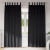 Perdele cu perdele 2 pcs Negru 260 x 140 cm Poliester GartenMobel Dekor