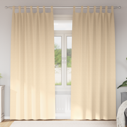 Perdele cu perdele 2 pcs Crem 260 x 140 cm Poliester GartenMobel Dekor
