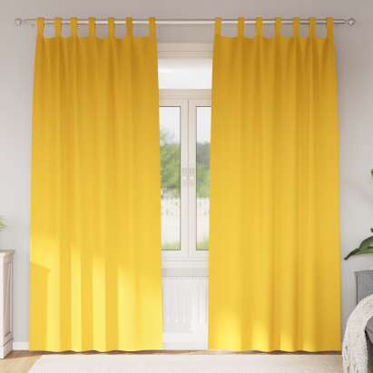 Perdele cu perdele 2 pcs galben muștar 260 x 140 cm Poliester GartenMobel Dekor