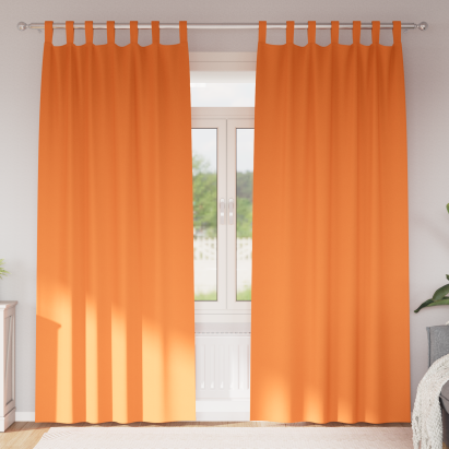 Perdele 2 pcs Portocaliu intens 245 x 140 cm Poliester GartenMobel Dekor