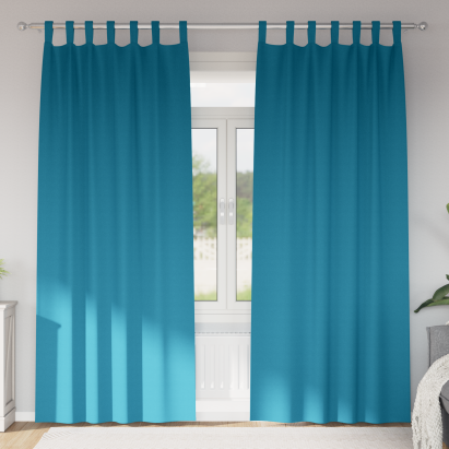 Perdele cu perdele 2 pcs Turcoaz 260 x 140 cm Poliester GartenMobel Dekor
