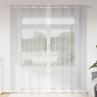 Perdele cu perdele 2 pcs Gri deschis 140 x 245 cm Poliester GartenMobel Dekor