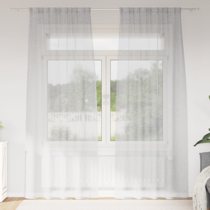 Perdele cu perdele 2 pcs Gri deschis 140 x 225 cm Poliester GartenMobel Dekor