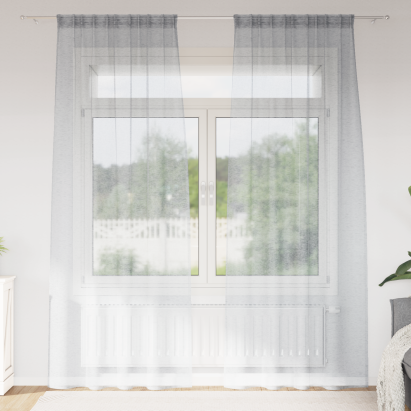Perdele cu perdele 2 pcs Gri închis 140 x 260 cm Poliester GartenMobel Dekor