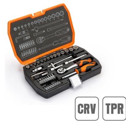 Set capete 1/4" cu clichet 72T, 42buc WeldLand Equipment