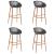 Set mobilier de bar, 5 piese, negru și gri GartenMobel Dekor