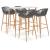 Set mobilier de bar, 5 piese, alb și gri GartenMobel Dekor