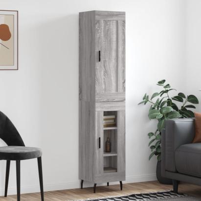 Dulap înalt, gri sonoma, 34,5x34x180 cm, lemn prelucrat GartenMobel Dekor