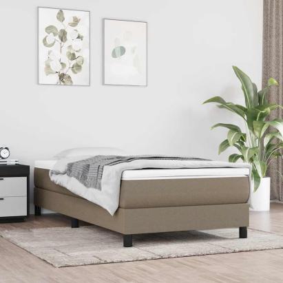 Saltea cu arcuri buzunar de copii, gri taupe 80x160 cm textil GartenMobel Dekor