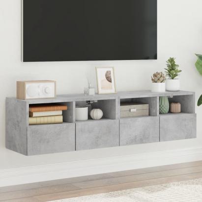 Comode TV de perete, 2 buc., gri beton, 60x30x30 cm, lemn GartenMobel Dekor