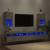 Comode TV cu lumini LED, 2 buc., gri beton, 30,5x30x60 cm GartenMobel Dekor