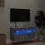 Comodă TV de perete cu lumini LED, gri beton, 80x30x40 cm GartenMobel Dekor