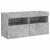 Comodă TV de perete cu lumini LED, gri beton, 80x30x40 cm GartenMobel Dekor