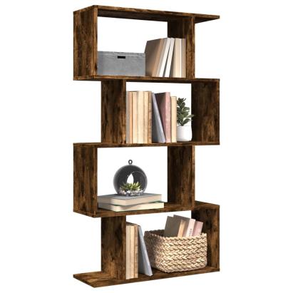 Bibliotecă/separator 4 niveluri stejar fumuriu 70x24x129cm lemn GartenMobel Dekor