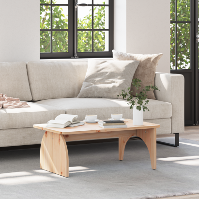 Masă de cafea Natural 80 x 50 x 31 cm Lemn de brad solid GartenMobel Dekor
