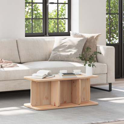 Masă de cafea Natural 80 x 39.5 x 33.5 cm Lemn de brad solid GartenMobel Dekor