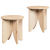 Masă de cafea 2 pcs Natural 41.5 x 41.5 x 44 cm GartenMobel Dekor