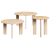Masă de cafea 3 pcs Natural 47.5 x 47.5 x 27 cm GartenMobel Dekor