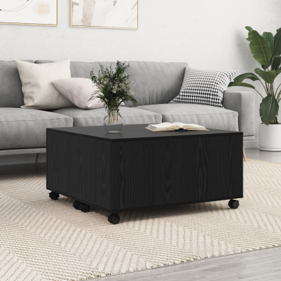 Masă de cafea Stejar negru 75 x 75 x 38 cm Lemn compozit GartenMobel Dekor