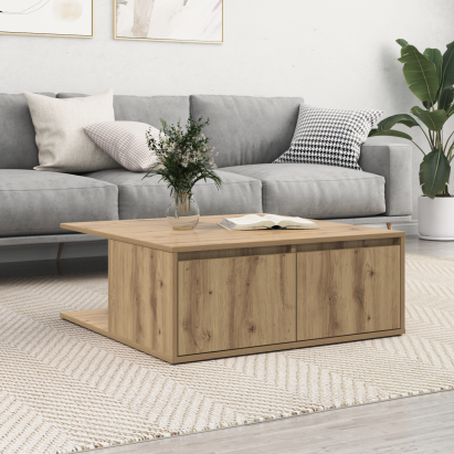 Masă de cafea stejar artizanal 80 x 80 x 31 cm Lemn compozit GartenMobel Dekor