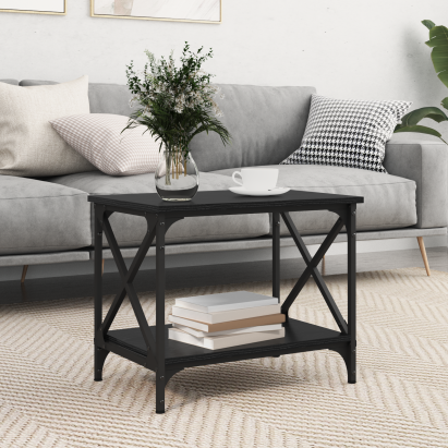 Masă laterală Stejar negru 55 x 38 x 45 cm Lemn compozit GartenMobel Dekor
