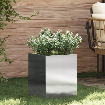 Vază pentru Grădină Argintiu 50 x 32 x 40 cm Oțel inoxidabil GartenMobel Dekor