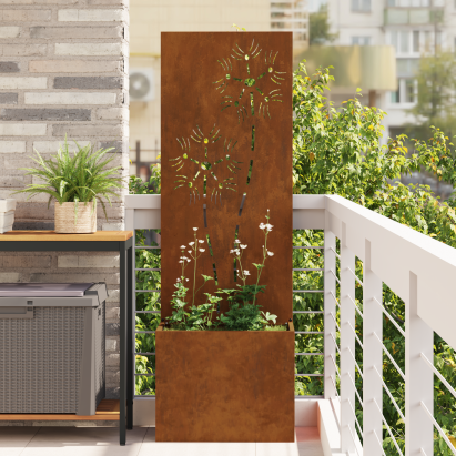 Ghiveci de Grădină cu Panou Decorativ Ruginit 50 x 140 cm GartenMobel Dekor