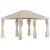Pavilion/foisor pentru gradina/terasa, cadru metalic, cu perdele, bej, 4x3x2.64 m GartenVIP DiyLine