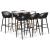 Set mobilier de bar, 7 piese, alb și negru GartenMobel Dekor