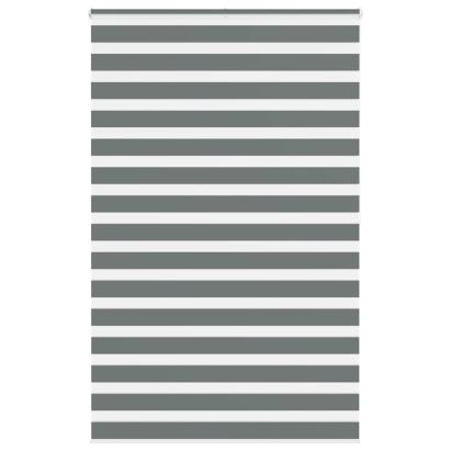 Jaluzea tip zebra gri închis lățime țesătură 145,9 cm poliester GartenMobel Dekor