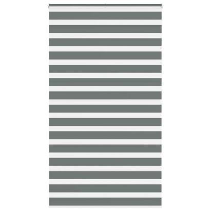 Jaluzea tip zebra gri închis lățime țesătură 115,9 cm poliester GartenMobel Dekor