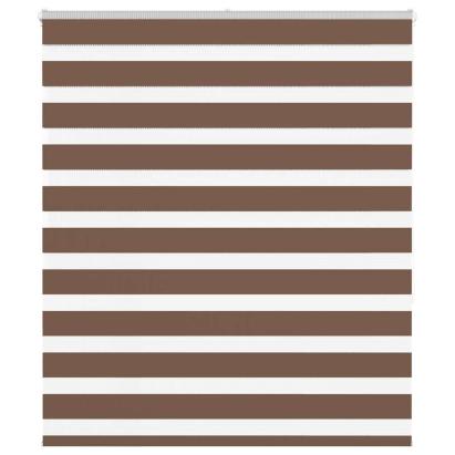 Jaluzea tip zebra maro lățime țesătură 130,9 cm poliester GartenMobel Dekor
