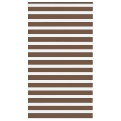 Jaluzea tip zebra maro lățime țesătură 115,9 cm poliester GartenMobel Dekor