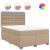 Pat box spring cu saltea, cappuccino, 160x200cm piele ecologică GartenMobel Dekor