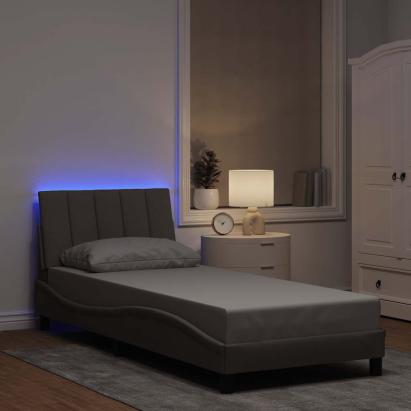 Cadru de pat fără saltea Taupe 80x200 cm țesătură GartenMobel Dekor