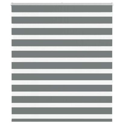 Jaluzea tip zebra gri închis lățime țesătură 120,9 cm poliester GartenMobel Dekor