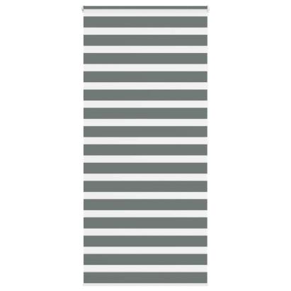 Jaluzea tip zebra gri închis lățime țesătură 110,9 cm poliester GartenMobel Dekor