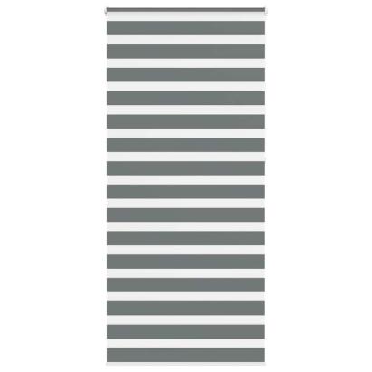 Jaluzea tip zebra gri închis lățime țesătură 110,9 cm poliester GartenMobel Dekor