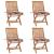 Scaune grădină pliabile cu perne, 4 buc, lemn masiv tec GartenMobel Dekor