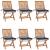 Scaune grădină pliabile cu perne, 6 buc, lemn masiv tec GartenMobel Dekor