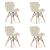 Set 4 scaune stil scandinav, Artool, Lago, catifea, lemn, bej, 47x52x74 cm GartenVIP DiyLine