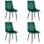 Set 4 scaune bucatarie/living, Artool, Libra, catifea, metal, verde si negru, 44x40x88.5 cm GartenVIP DiyLine