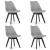 Set 4 scaune bucatarie/living, Artool, Mark, PP, lemn, gri si negru, 49x55.5x82.5 cm GartenVIP DiyLine