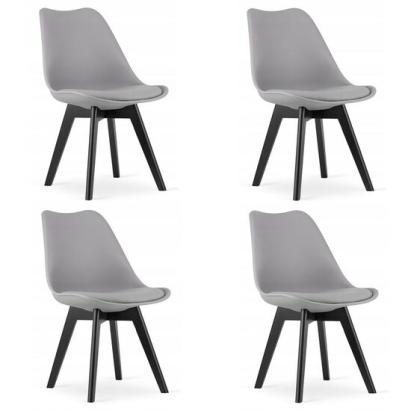 Set 4 scaune bucatarie/living, Artool, Mark, PP, lemn, gri si negru, 49x55.5x82.5 cm GartenVIP DiyLine