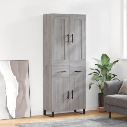 Dulap înalt, gri sonoma, 69,5x34x180 cm, lemn compozit GartenMobel Dekor