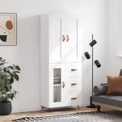 Dulap înalt, alb, 69,5x34x180 cm, lemn compozit GartenMobel Dekor